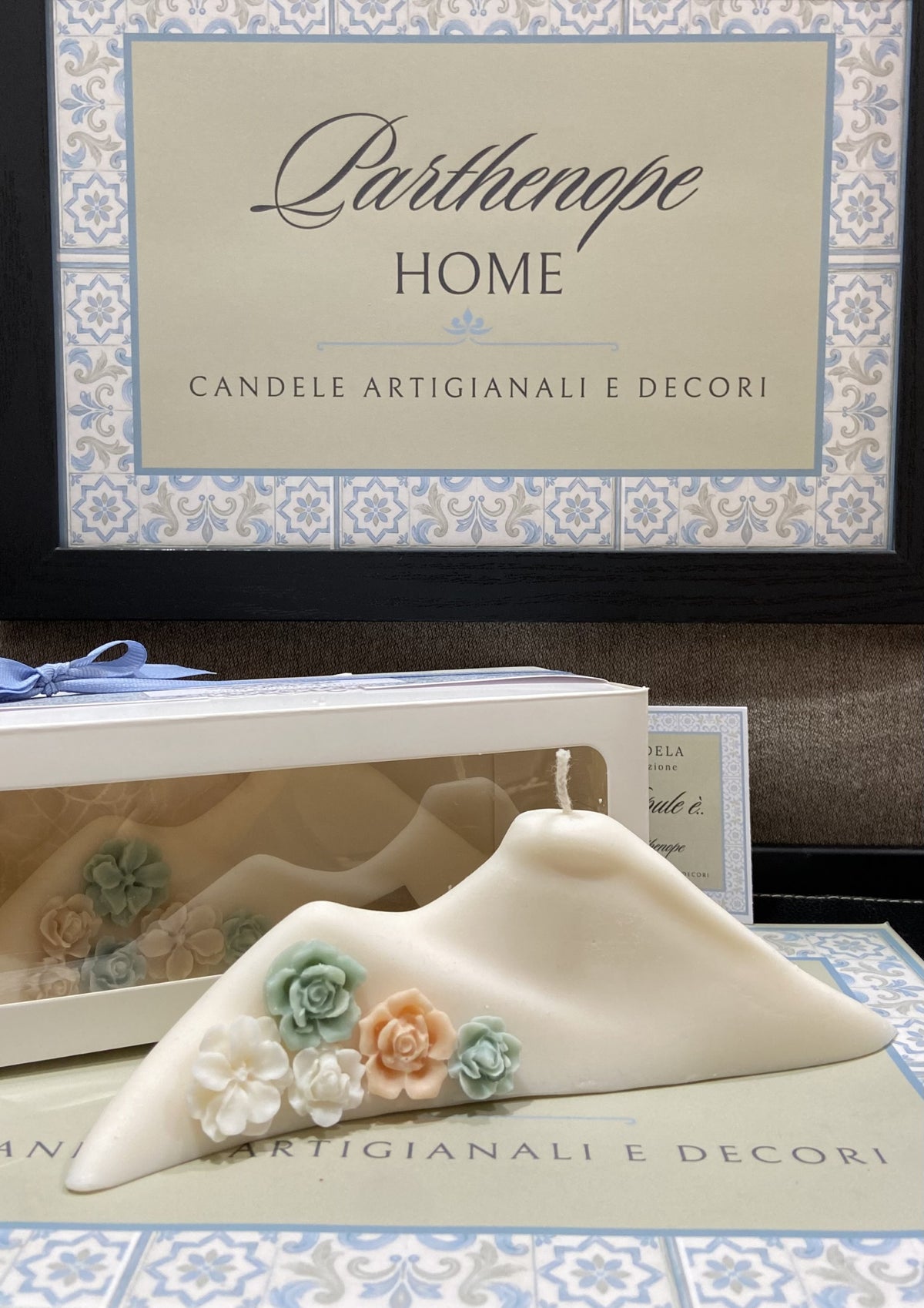 Candela artigianale Vesuvio in cera di soia Parthenope Home