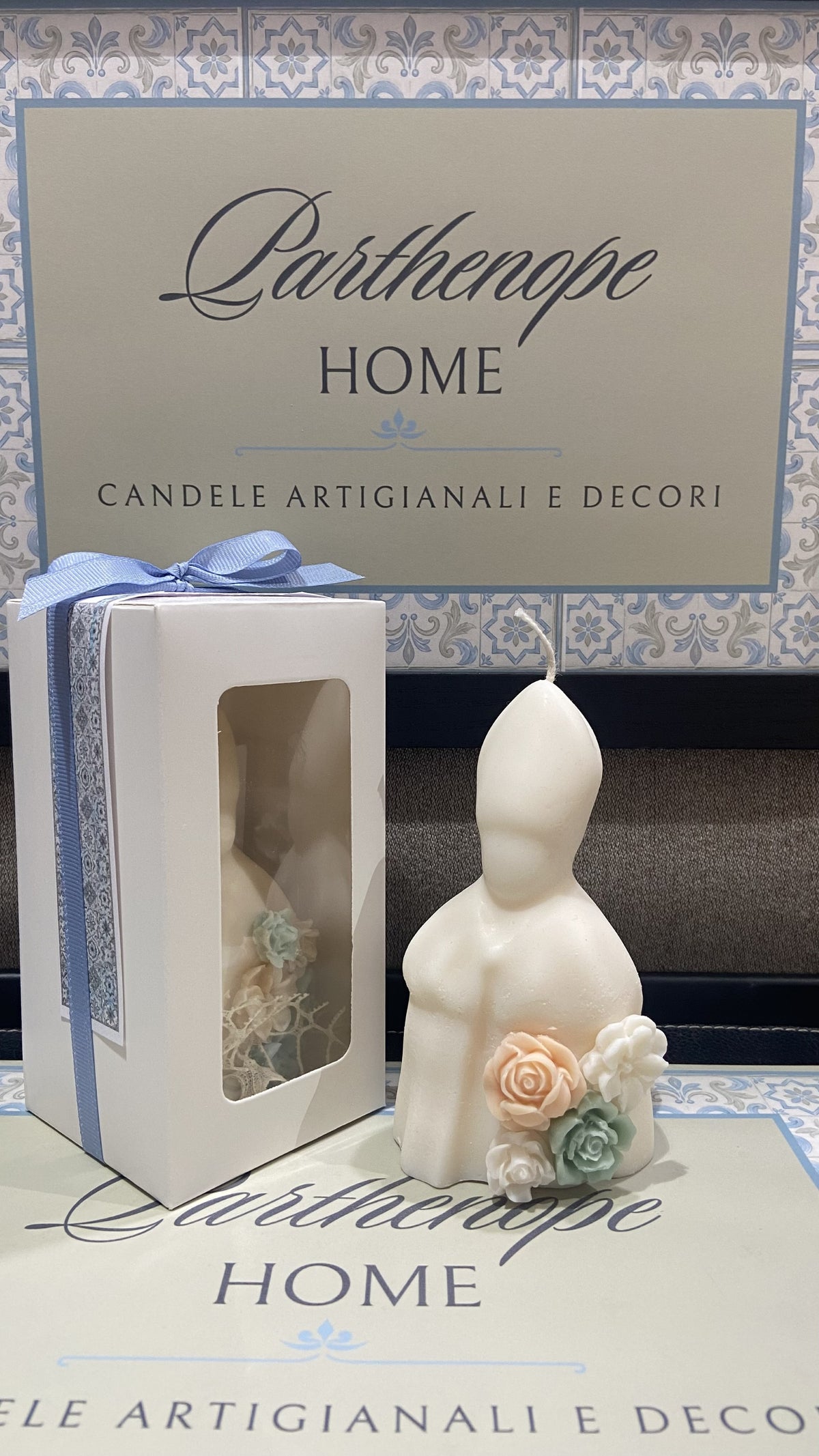 Candela artigianale San Gennaro in cera di soia Parthenope Home